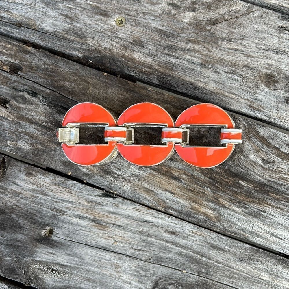 Chaps Orange Enamel Stretch Bracelet Classy Office​​​​